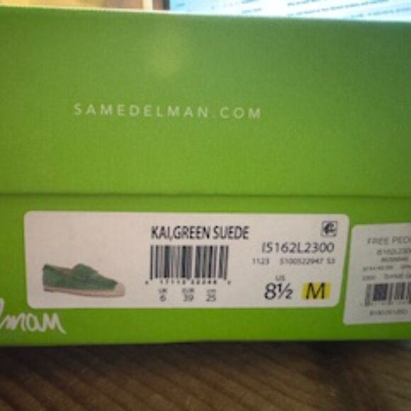 Sam Edelman Sz 8.5 M Green Kai Suede Espadrille Flat Loafer Shoes Slip On - Picture 12 of 12